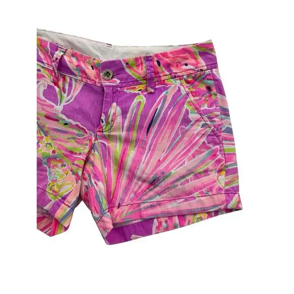Lily Pulitzer Callahan Short Zipper and Button Front and Back Pockets Size 2 - Picture 3 of 11